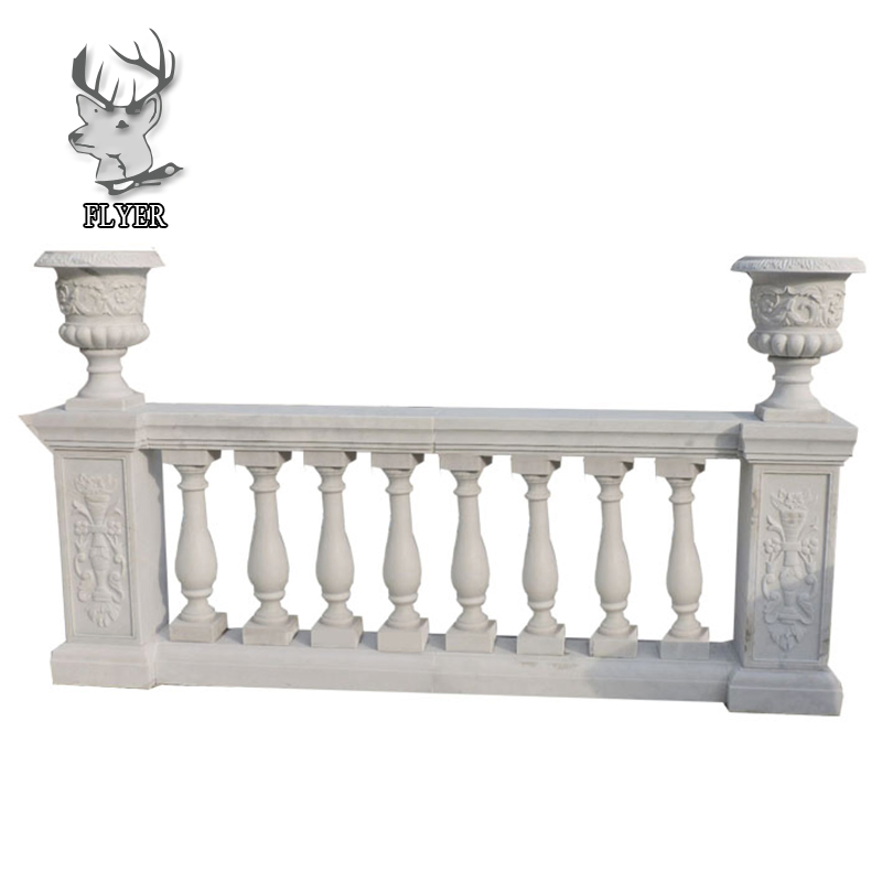 Building Material Natural White Marble Stair Balustrade Handrails Balcony Balustrade for Sale