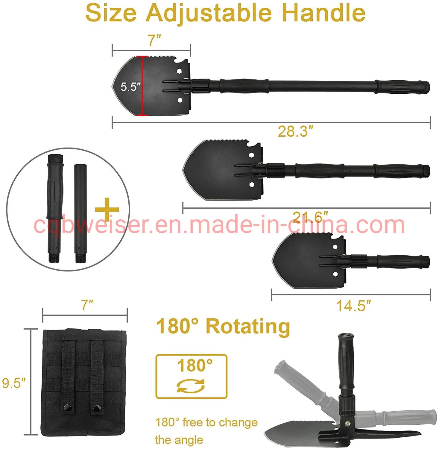 Portable Garden Outdoor Car Digging Folding Camping Multi-Function Survival Garden Steel Shovel