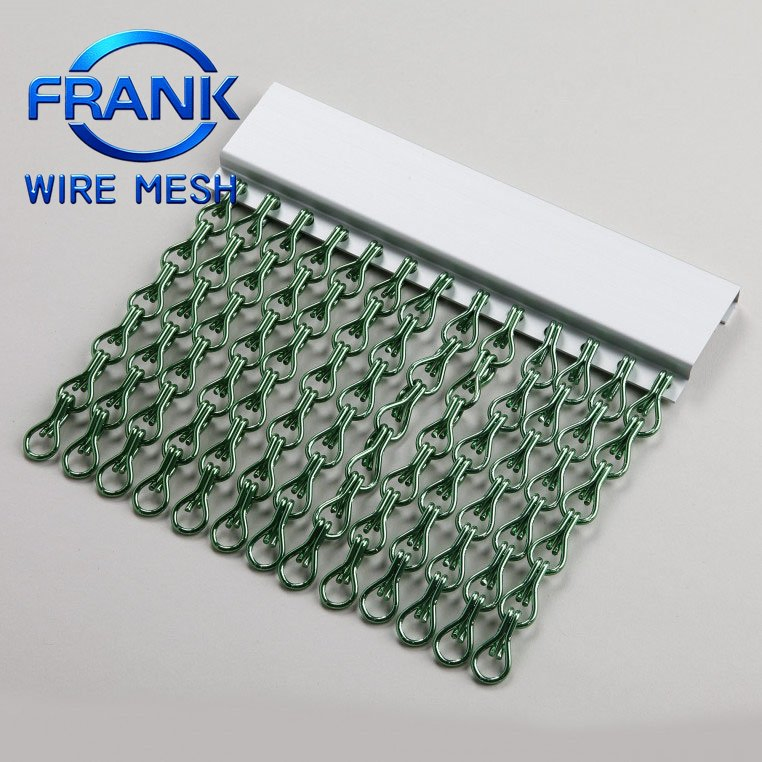 Hot Selling Decorative Double Hook Aluminum Chain Link Fly Screen Door Curtain