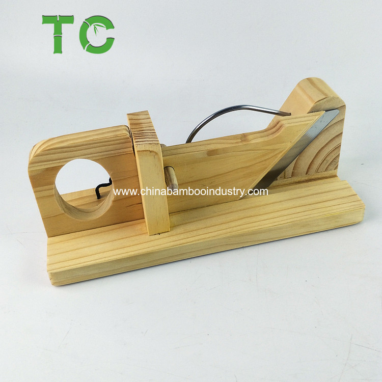 Pine Wooden Sausage Slicer with Safety Guard