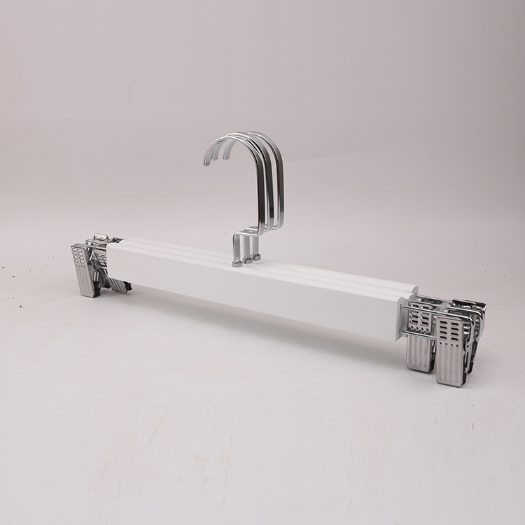 Clothing Shop Hanger Wooden Trousers Hanger Pants Hanger with Metal Clips