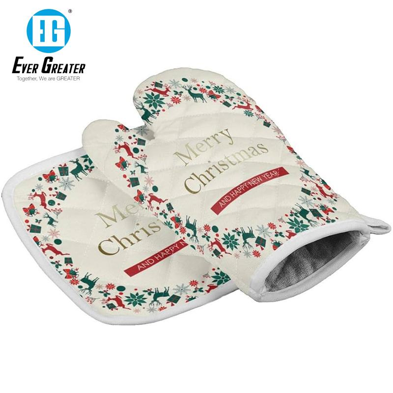 2024 Factory Custom 100% Oven Mitts, Kitchen Helper, Heat Resistant Cotton Oven Mitts
