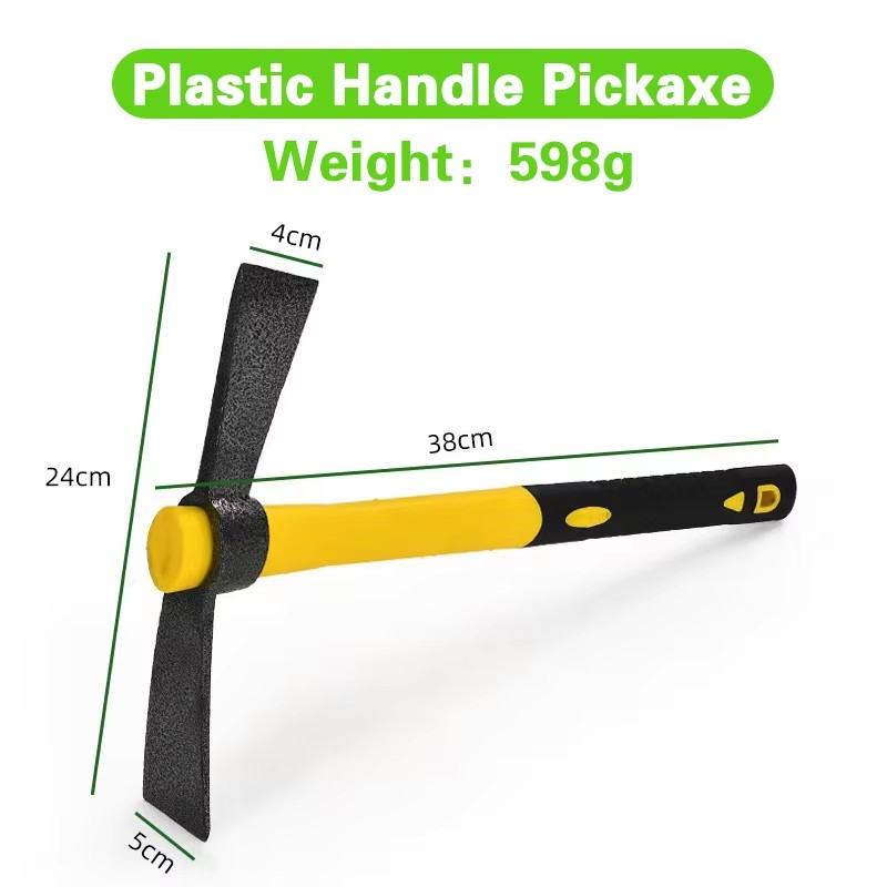 Carbon Steel Small Hoe Pickaxe Fiberglass Handle for Agricultural Outdoor Garden