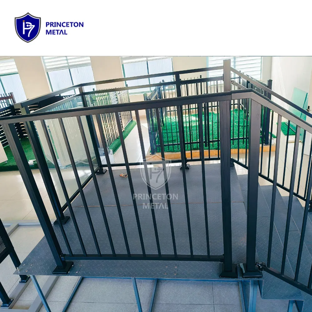 DIY Outdoor Balcony Black Aluminum Deck Hand Rail Glass Railing for Balcony Staircase Hotel