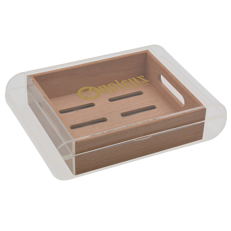High-Quality Cedar Solid Wood Cigar Humidor Drawer with Transparent Acrylic Storage Case