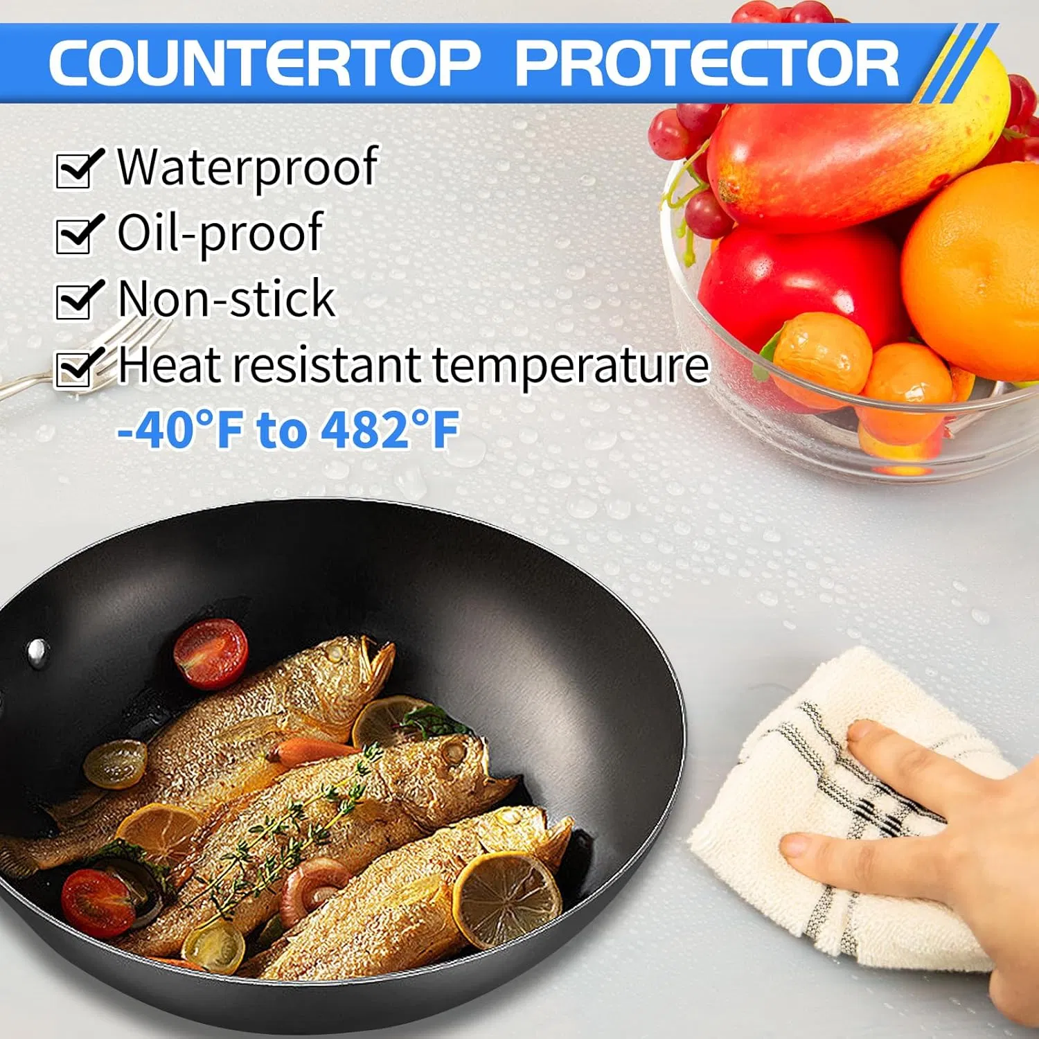 Кухонный коврик для сушки посуды, силиконовый, нескользящий