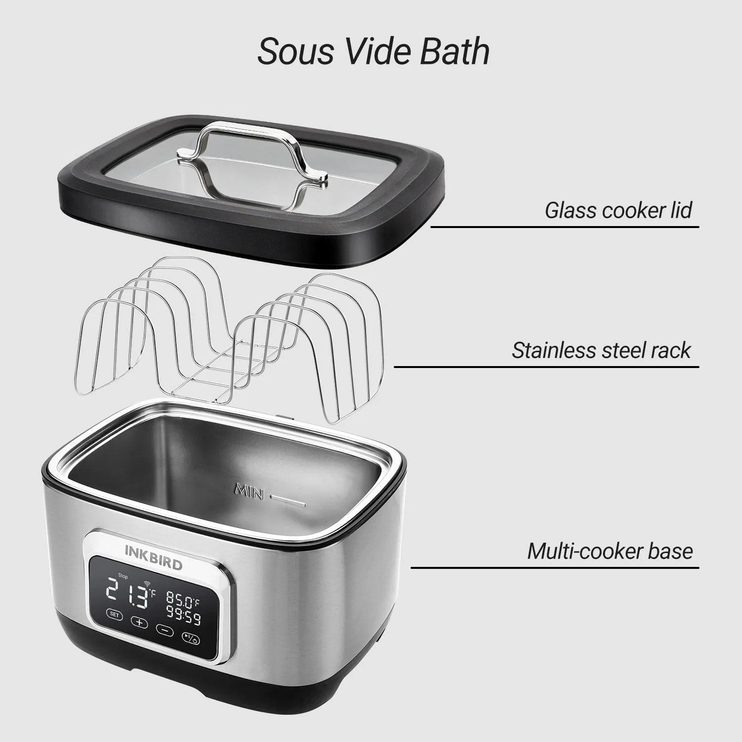 Inkbird Isv-500W 8 L Smart Pot Slow Cook Portable Slow Cooker for Kitchen