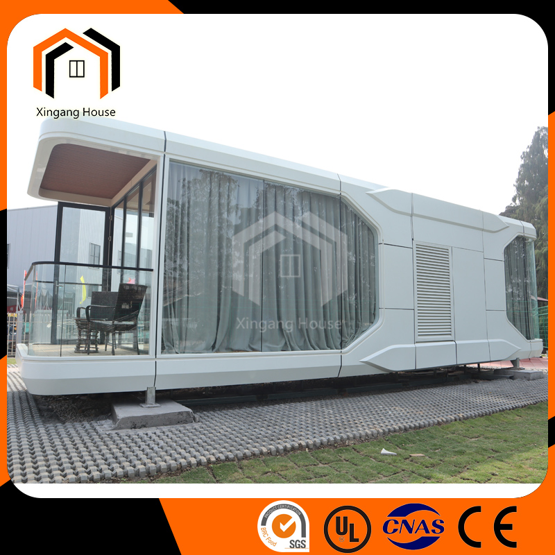 Balcony Villa Container Hotel Steel Structure Glamping Modular Tiny Space Capsule House