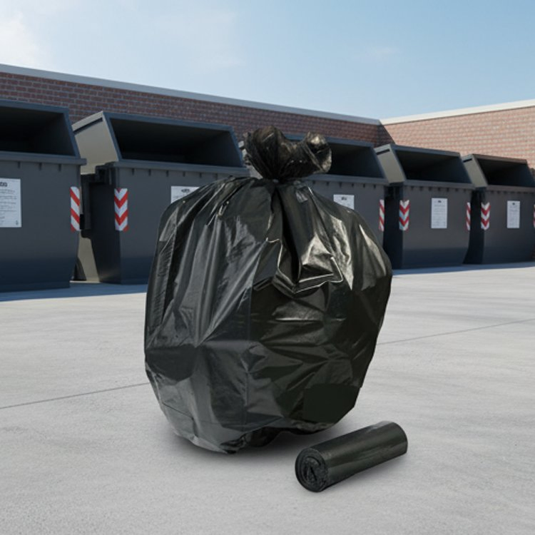 PE Heavy Duty Thickened White Black Plastic Waste Trash Bag Garbage Bag