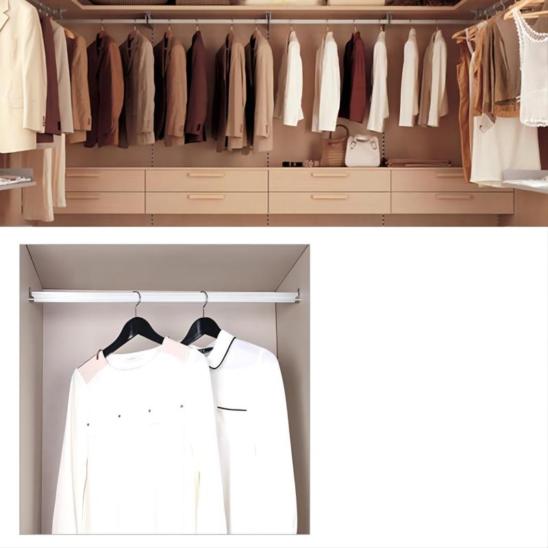 Wardrobe Sliding Door Modern Design Aluminum Profile Accessories Oval Tube Wardrobe Clothes Rail