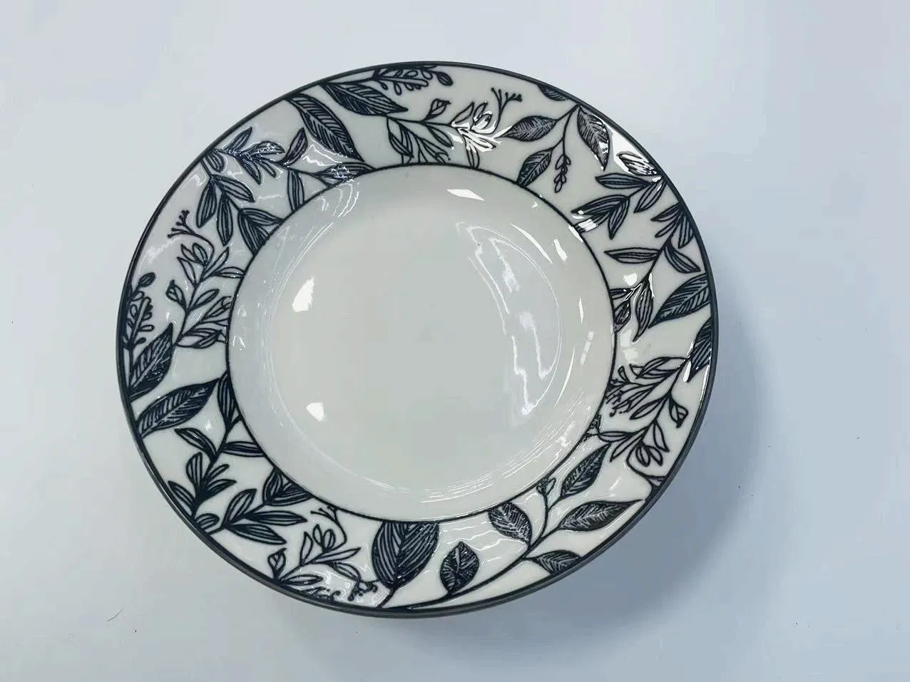 Eco-Friendly Healthy Pad Printing 1 Soup Plate 8" Porcelain Ceramic Tableware