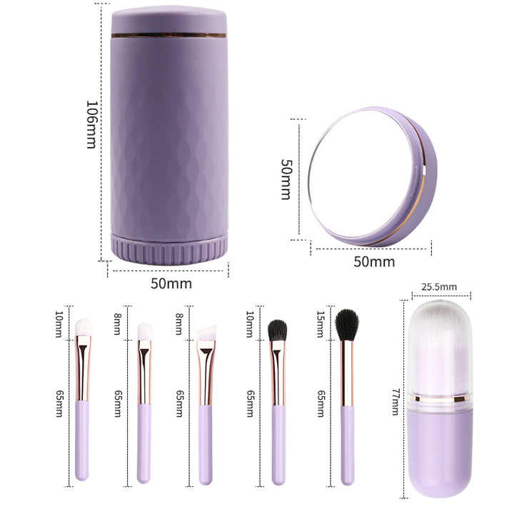 Wholesale Make up Brush Mirror Case Portable Mini Makeup Brush Set with Mirror