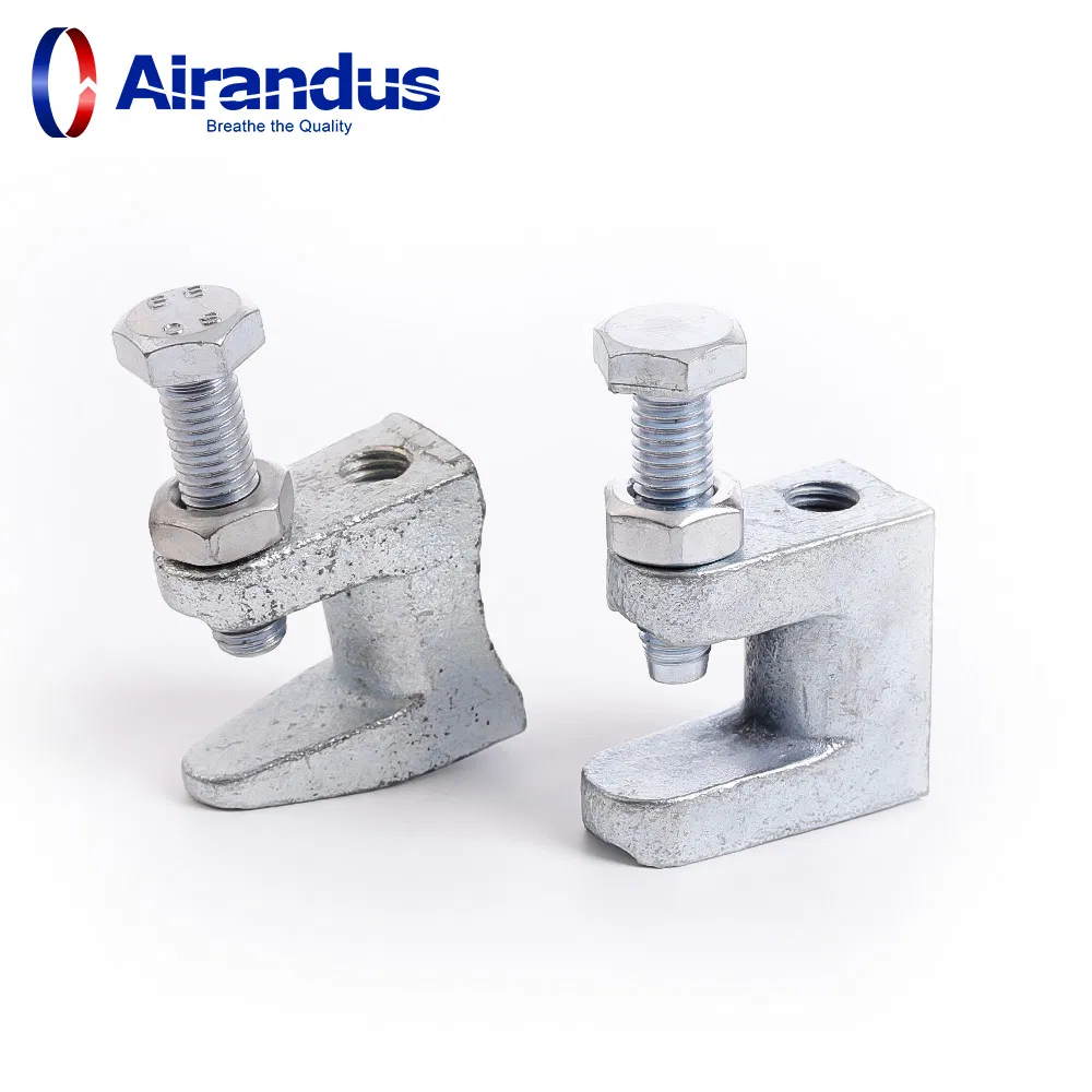 Galvanized Beam Clamp for Air Duct Flange with Tapped Hole Threaded Rod 10mm