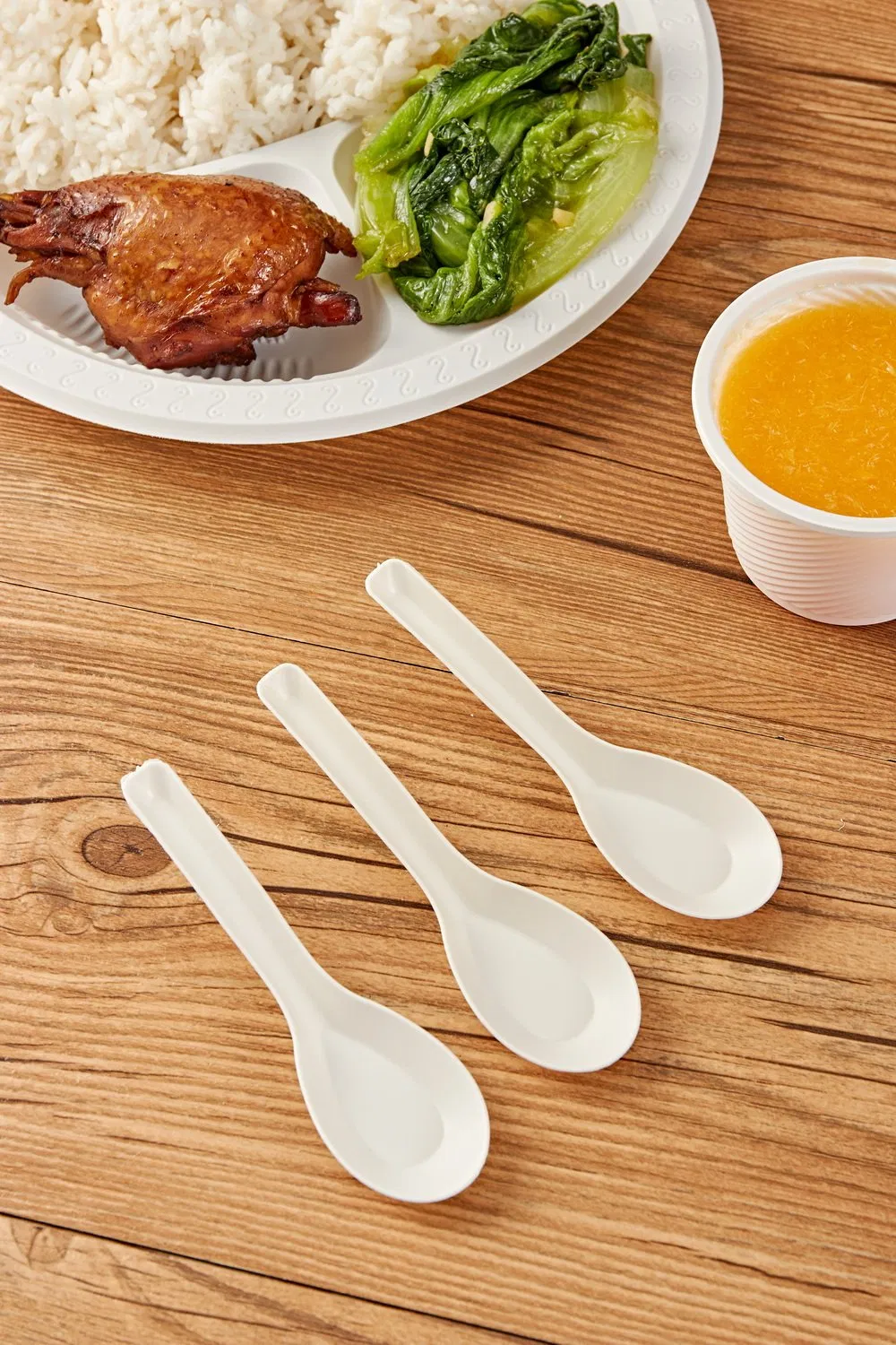 Biodegradable Disposable Chinese Spoon Fork Knife Cutlery Set of Cornstarch