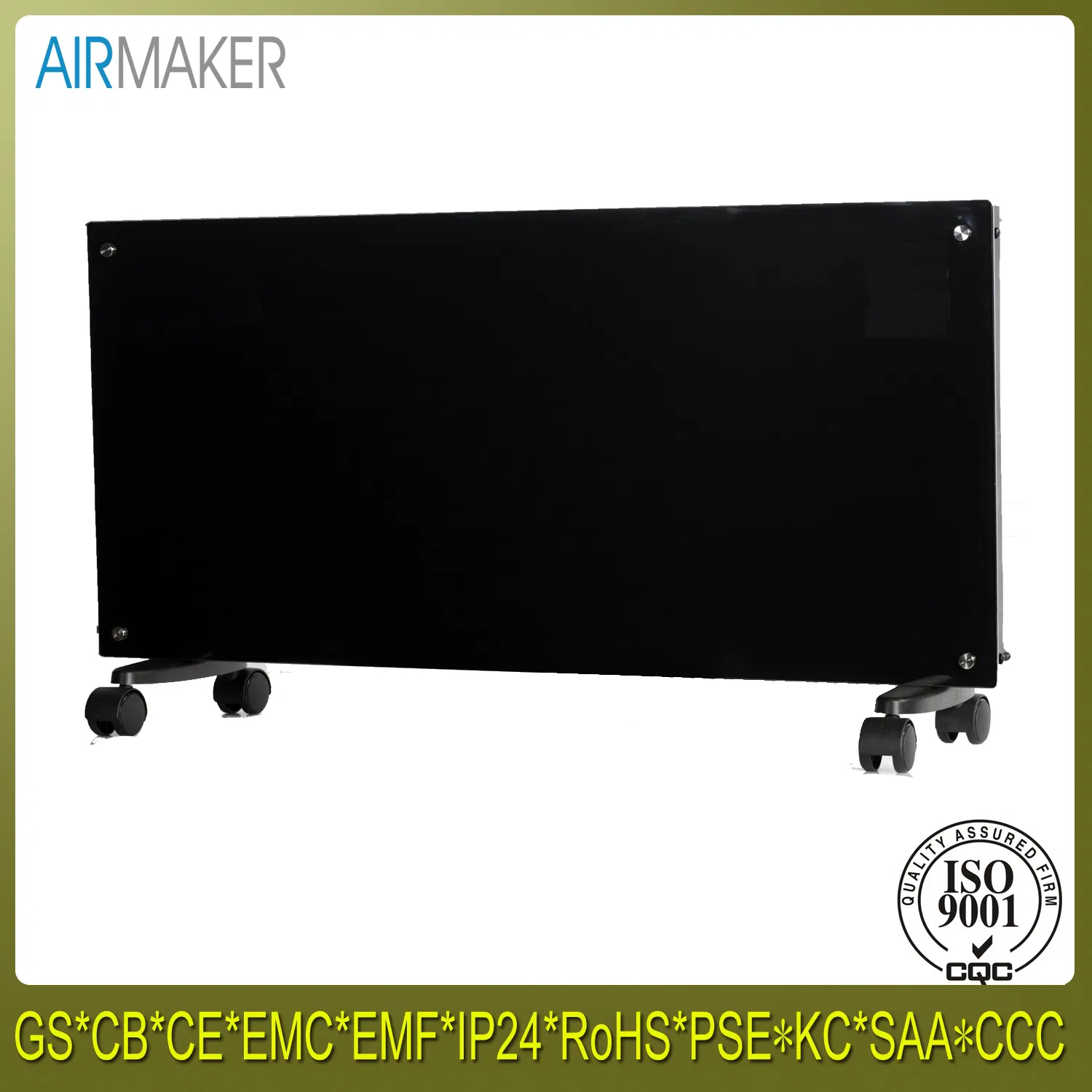 2400W Electric Convection Curved Tempered Glass Panel Heater GS/CE