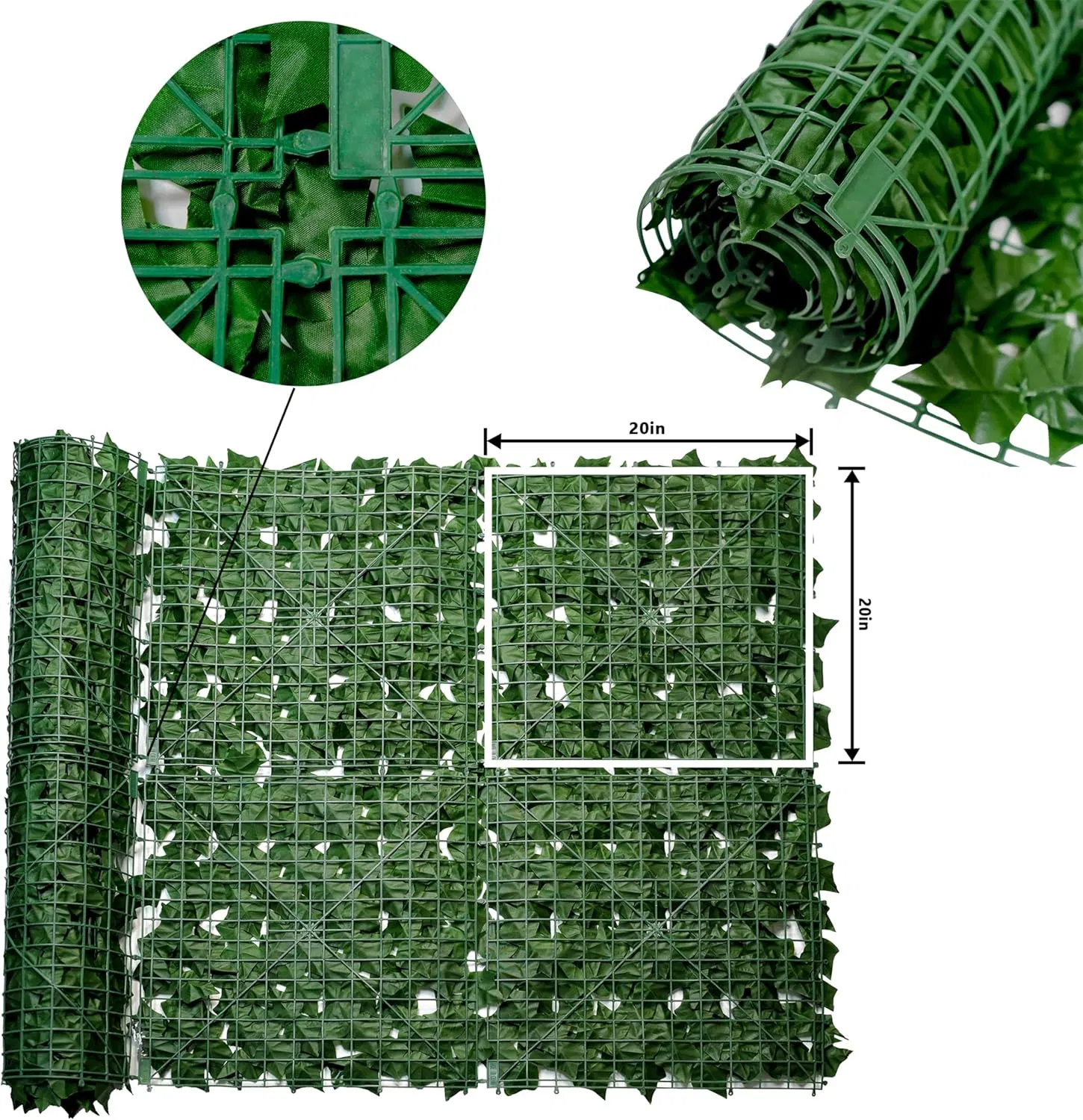 1X10m Artificial Garden Fence Green Leaf Wall UV Artificial Plants Decoration Fence