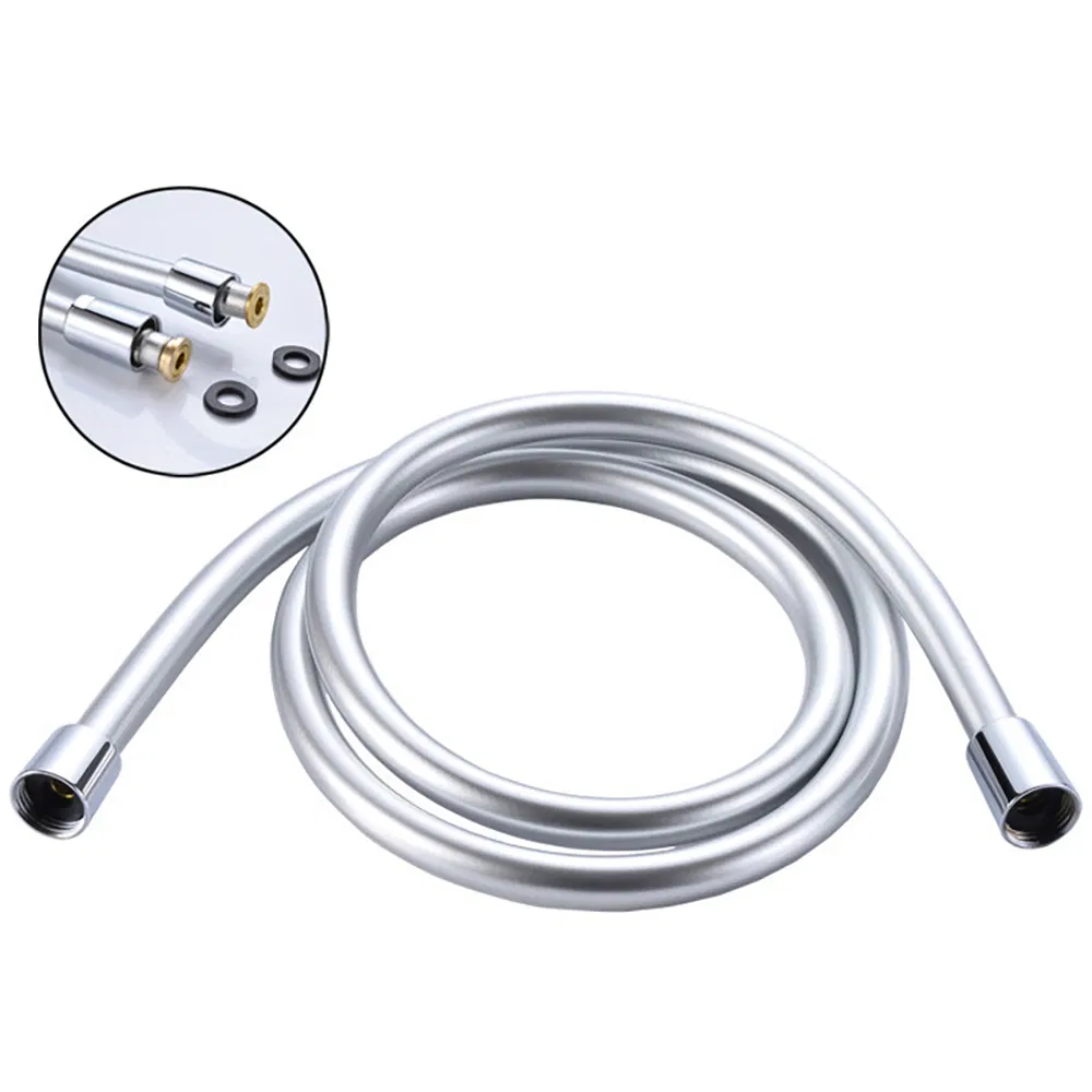 Stylish Flexible Chrome Finish PVC Shower Hose for Modern Bathrooms