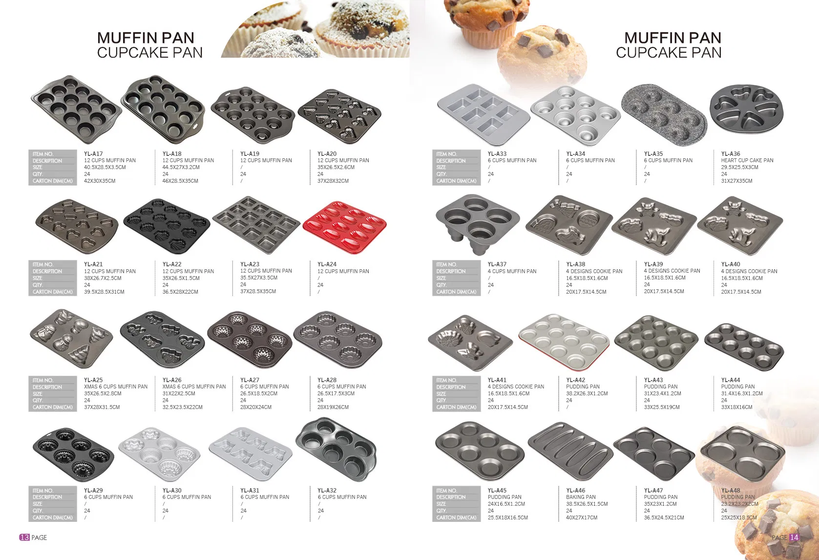 Non Stick 6 Cup Size Muffin & Cupcake Bakeware Tray Cake Mold