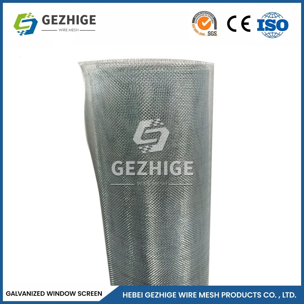 Gezhige Best Retractable Window Screens Factory 16X16 14X14 Mesh Size Zinc Plated Window Mesh China Never Rust Durable Galvanized Steel Mesh Screen