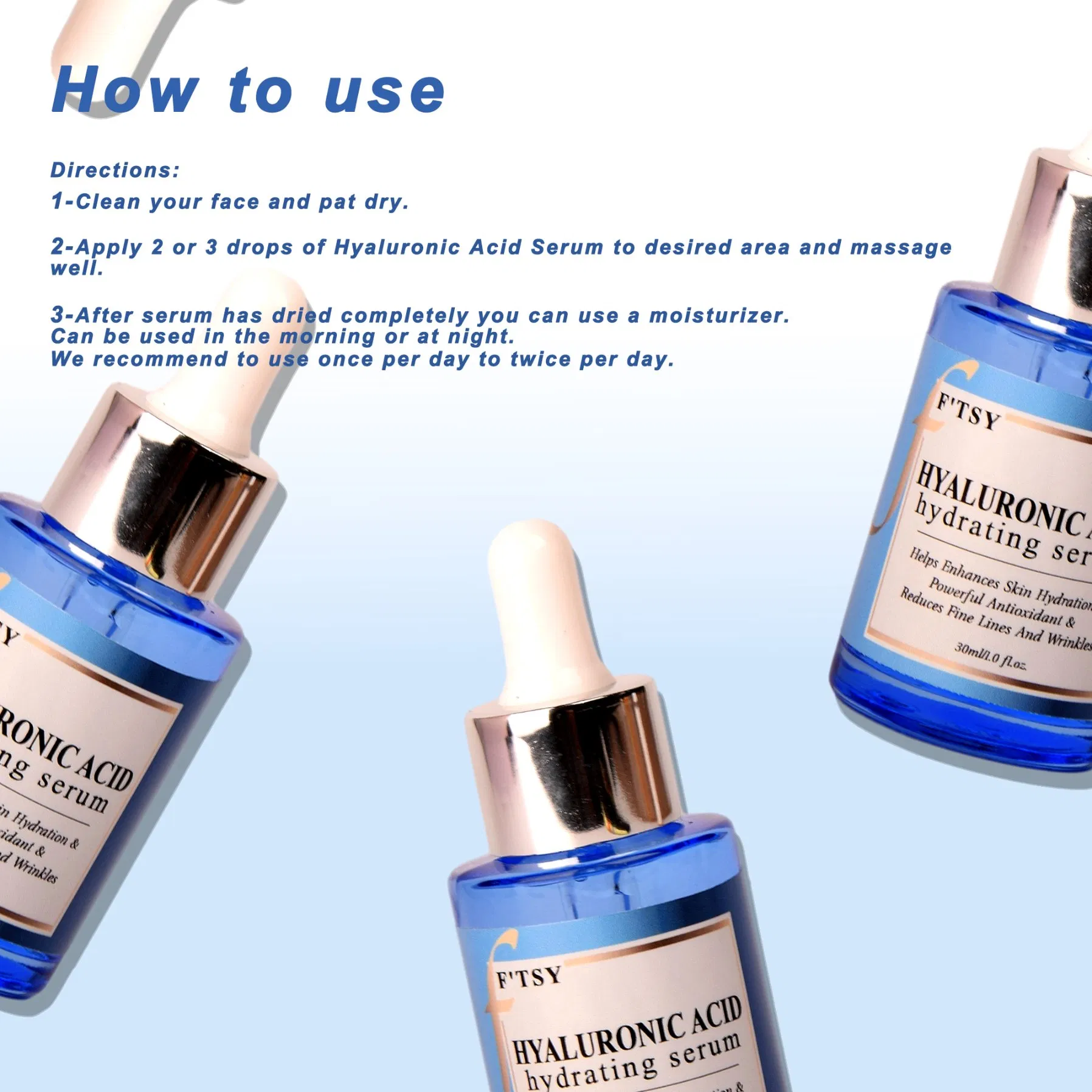 Skincare Face Antioxidant Lifting Hyaluronic Acid Serum Moisturizing Whitening Anti-Aging Skin Face Serum