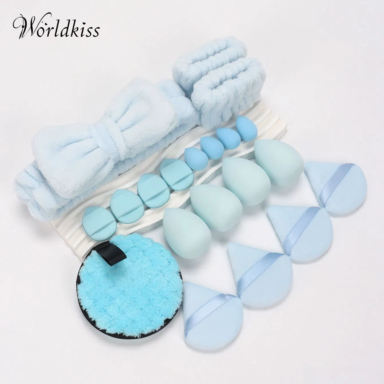 Makeup Tool Set: Powder Puff, Coral Fleece Hair Band
