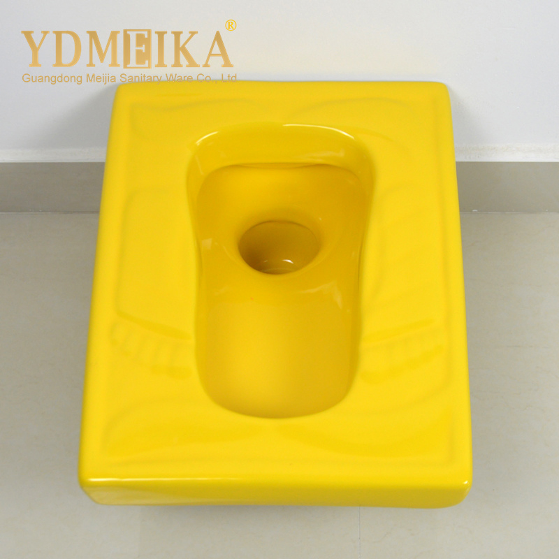 Colored Ceramic Children's Squatting Pan Square Bowl One Piece for Kindergarten Schools Children's Squat Toilet Can Be Paired with Squat Toilet Water Tank