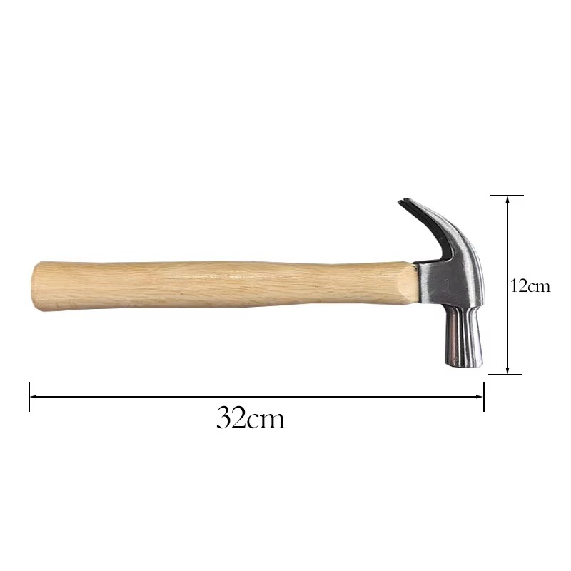 Wholesale High Quality Claw Hammer with Wooden Handle 0.25kg-0.75kg Customizable OEM