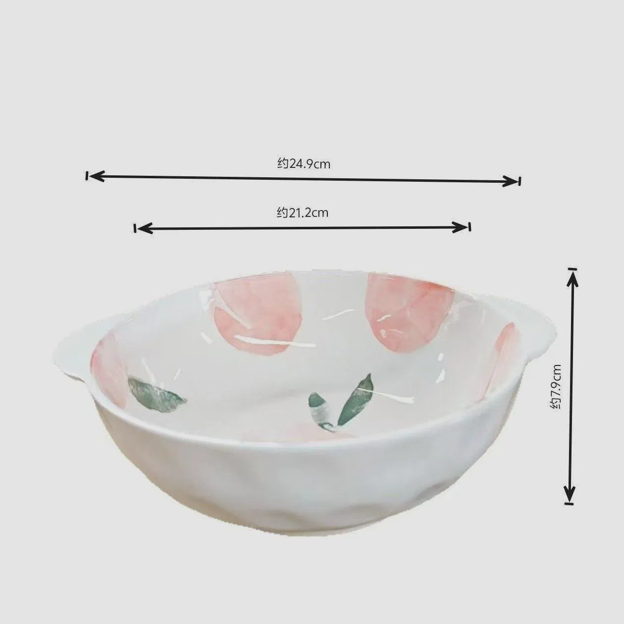 9.75"Food Bowl with Hands Pad Printing Stoneware Porcelainware Tableware