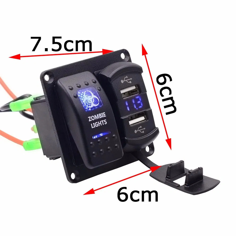 Переключатель Zombie Light с USB-зарядкой и вольтметром