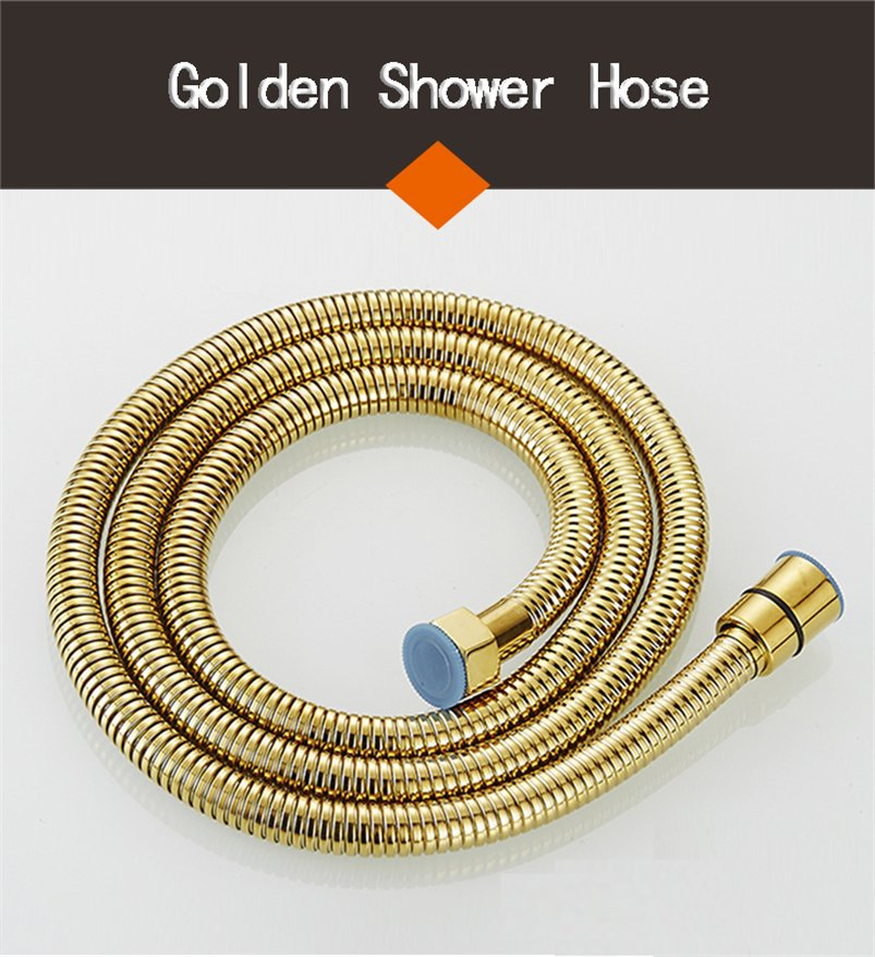Gold Stainless Steel Flexible Shower Hose - Long, Stylish, and Durable Bathroom Water Hose Extension Pipe for Shower