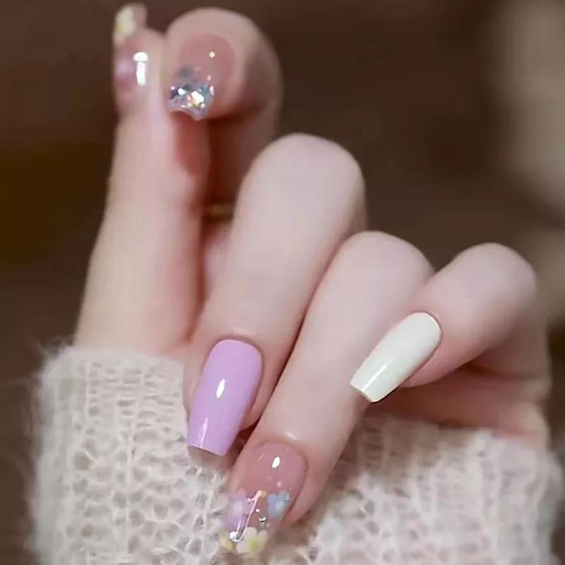 Gel Press on Nails Cute Handmade Press on False Acrylic