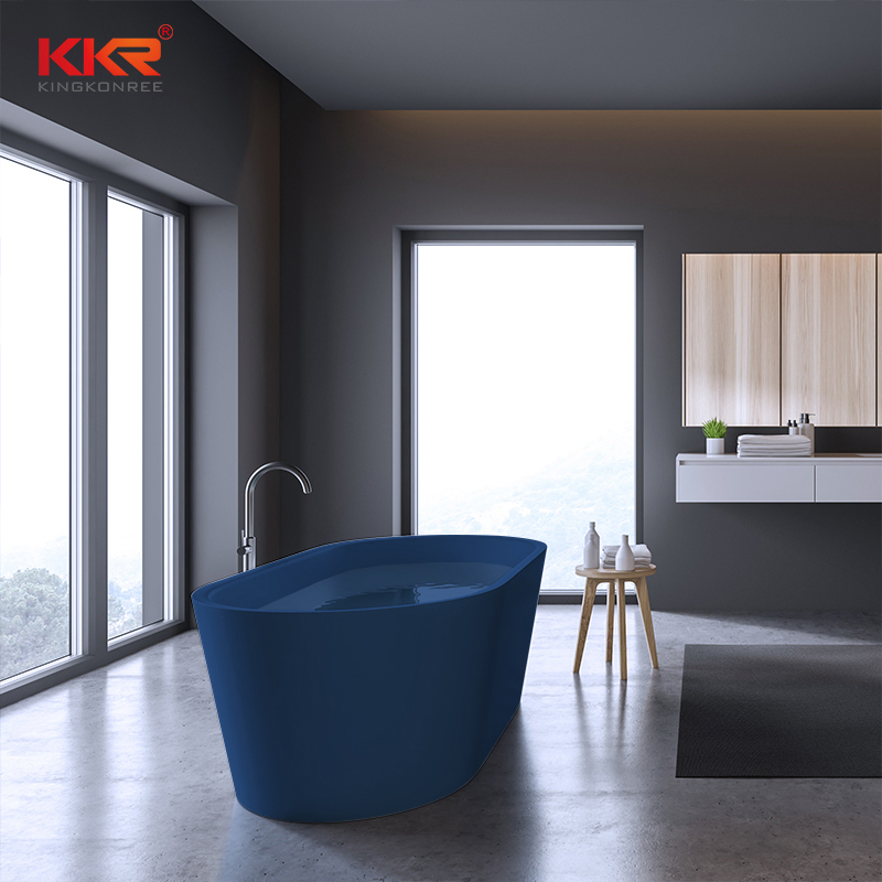 Королевская синяя угловая ванна из искусственного камня