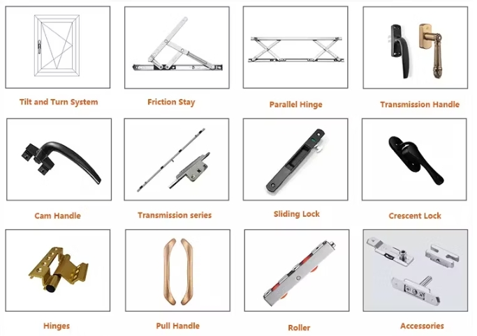 Premium Hardware for UPVC PVC Aluminum Windows and Doors Accessories