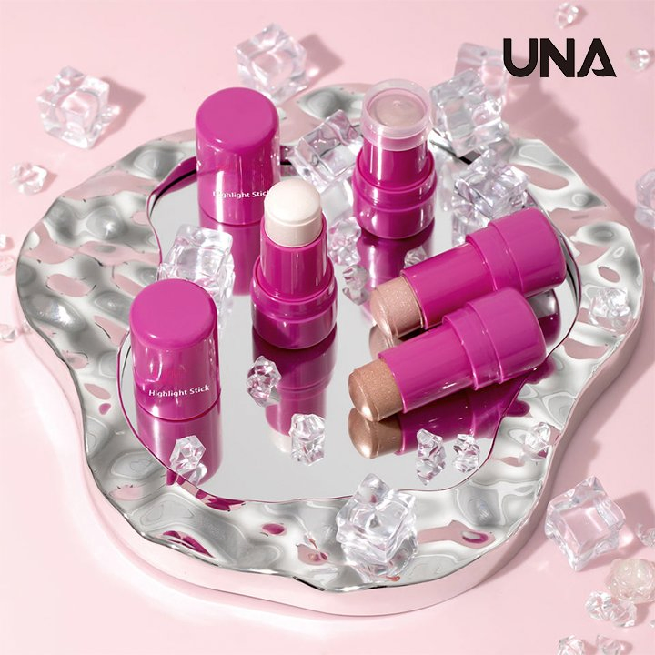 Private Label Vegan Sparkle Ice Touch 4 Colors Swelling Effect Repairing Face Long Lasting Moisturizing Jelly Highlight Stick