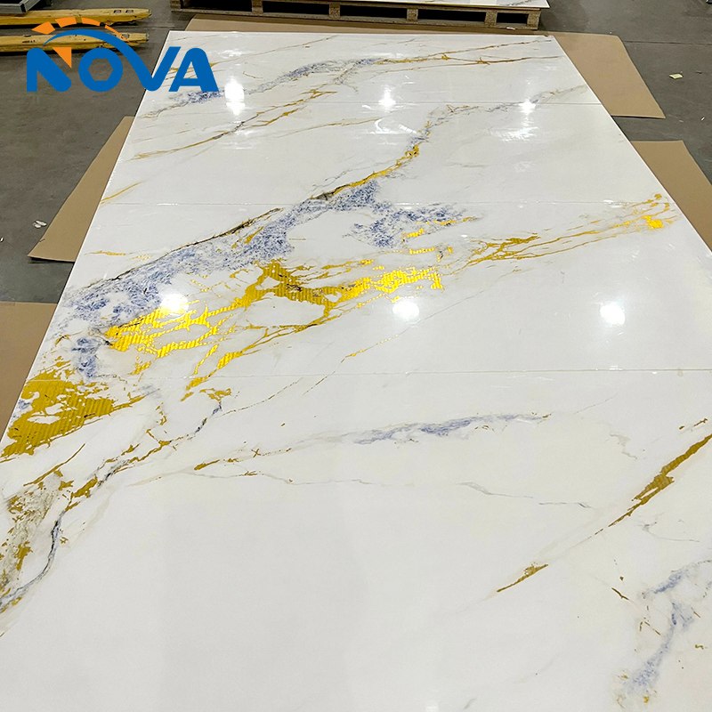 Interior Decoration 3D Printing PVC Wall Panel Plastic UV Marble UV Panels for Hotel