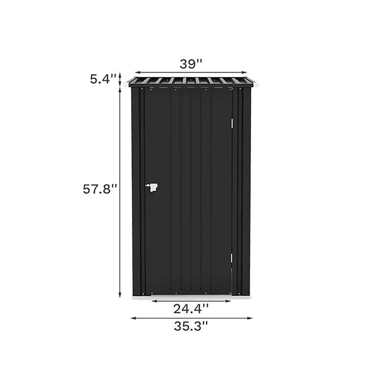 Vertical Aluminum Outdoor Storage Shed with Lockable Double Doors