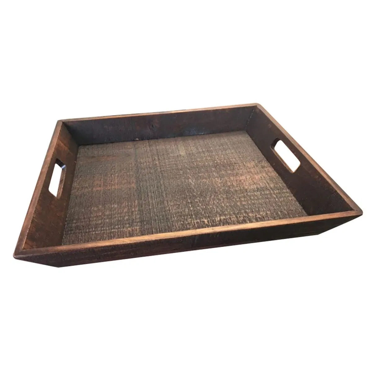 Wholesale Hotel Classical Handmade Tea Coffee Carry Tray Walnut Long Rectangle Solid Wood Serving Tray