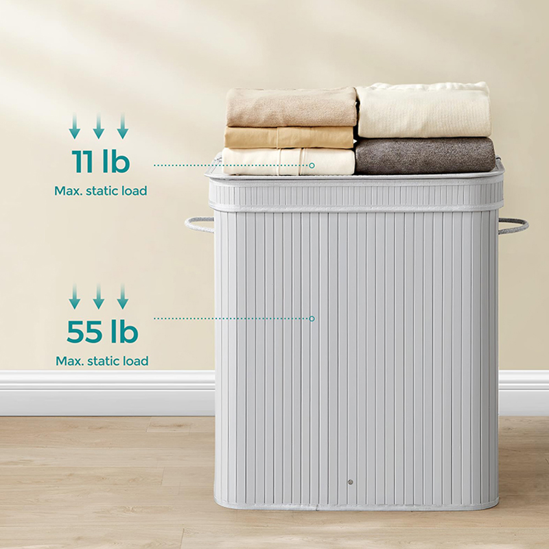 Colorful Unique Wholesale Laundry Bags Bamboo Foldable Hand Made Round Nature Bamboo Basket