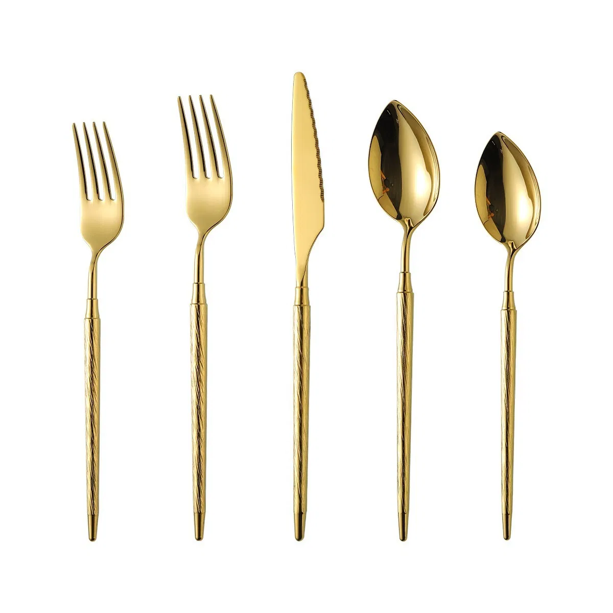 Whole Set 304 Stainless Steel Cutlery High Light Mirror Polished Handle Tableware