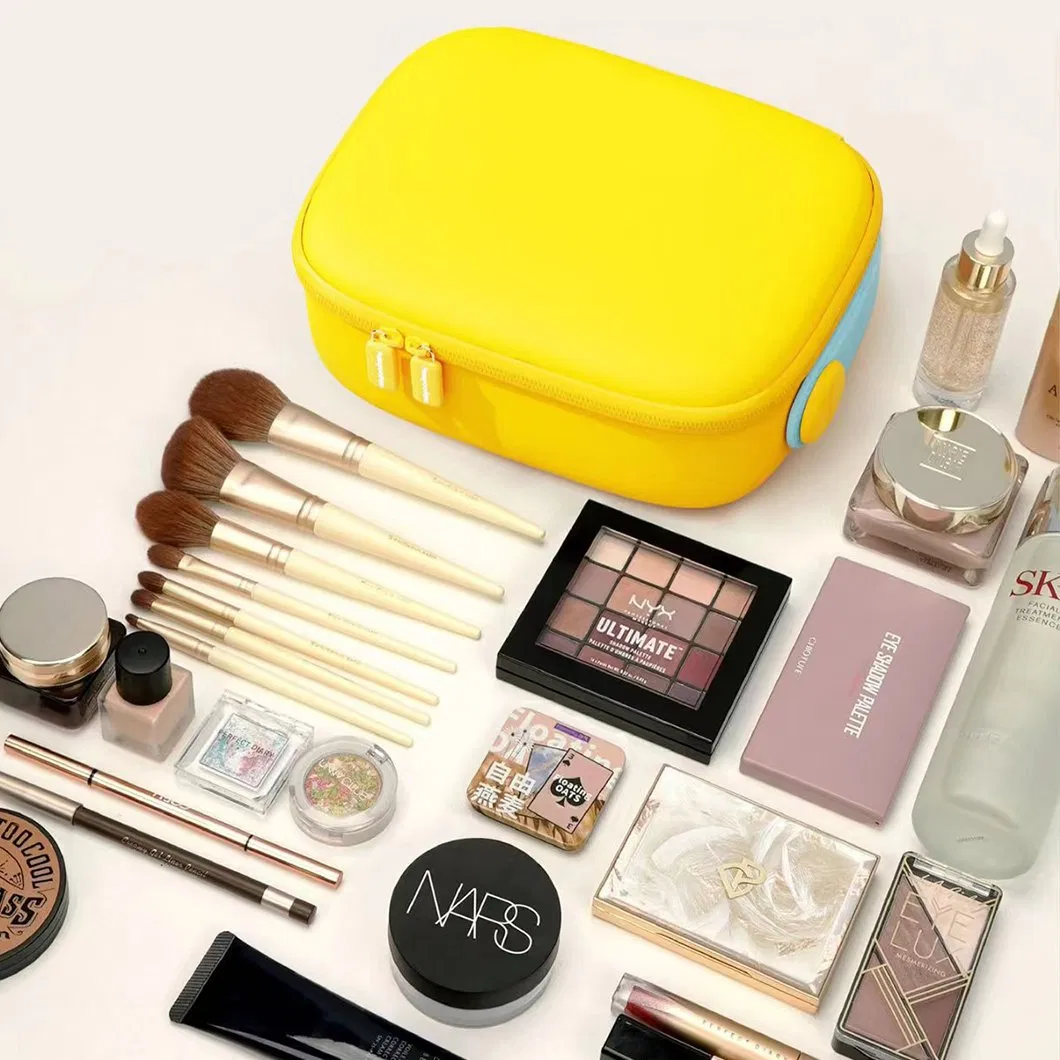 Custom Waterproof EVA PU Cosmetic Case Black Customized Travel Zipper Makeup Set Bag Make up Boxes
