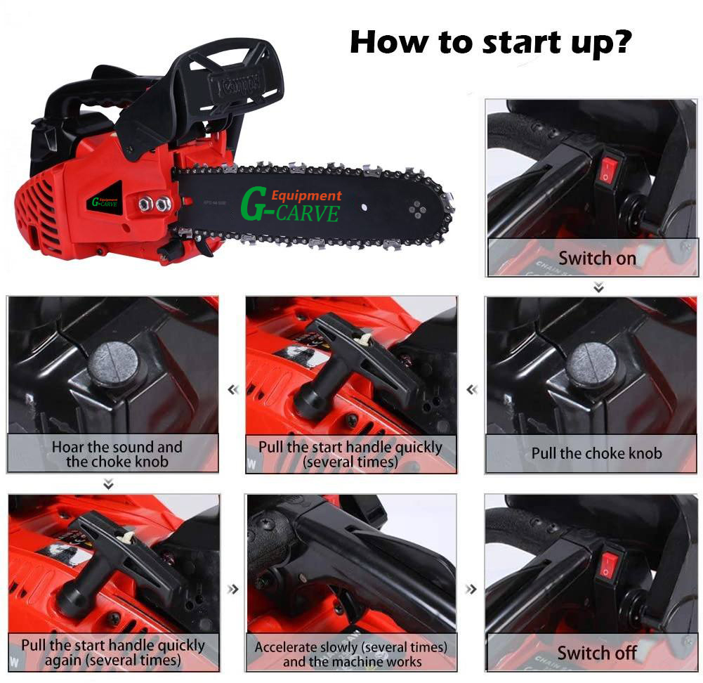 G-Carve Portable 25cc Gasoline Chain Saw 2 Stroke Petrol Mini Garden Tree Pruning Chainsaw