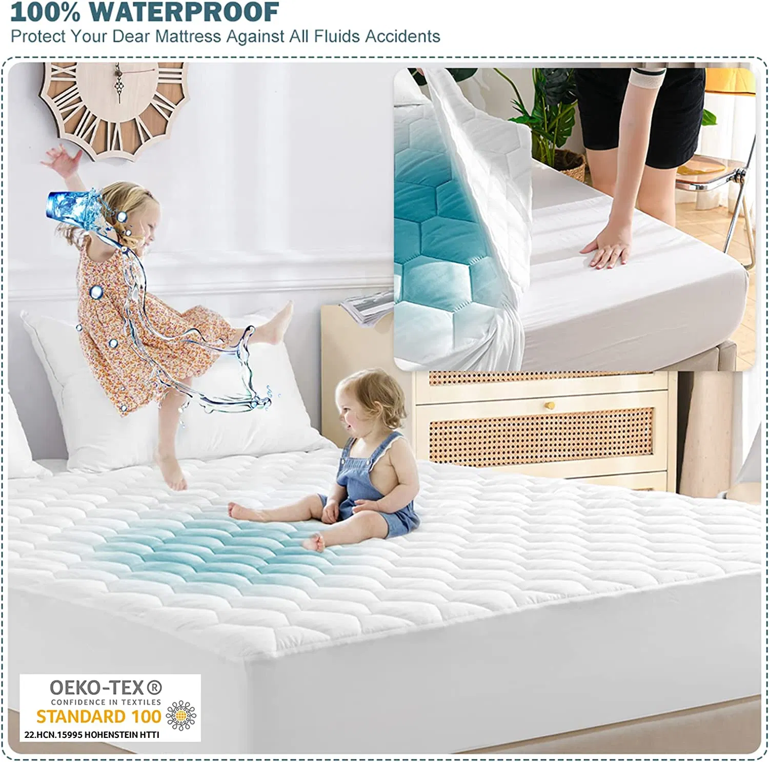 High Quality Waterproof Bed Cover for Hotel Villa Home Mattress Protector