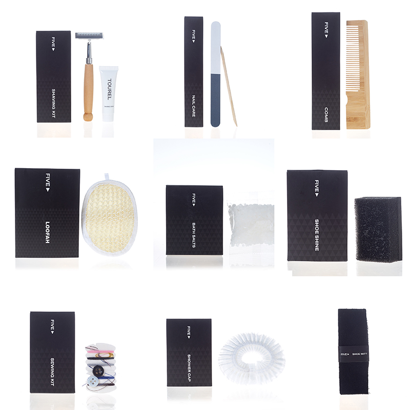 Custom Logo 5 Star Luxury Eco Friendly Biodegradable Bamboo Hotel Travel Bathroom Guest Disposable Toiletries Amenities Set