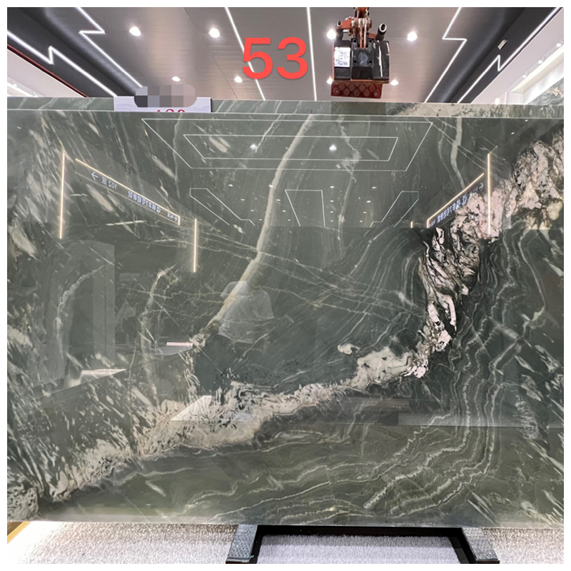 Brazilian Vivid Green Exotic Quartzite Slabs for Wall Cladding and Countertops
