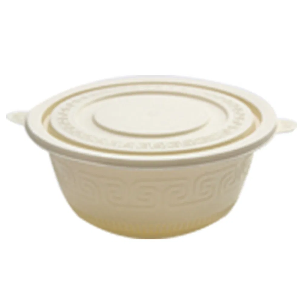 Disposable Food Container Biodegradable Corn Starch Bowl with Lid for Hot Soup