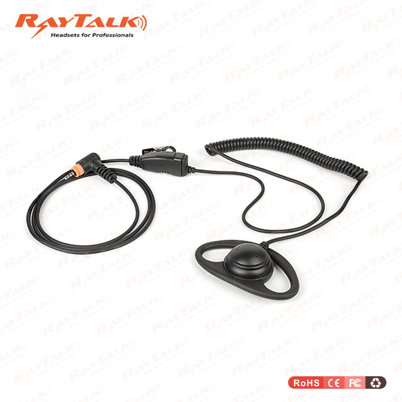 D Shape Earpiece with Small Lapel Ptt /Mic for Kenwood/Motorola/Icom/Hytera
