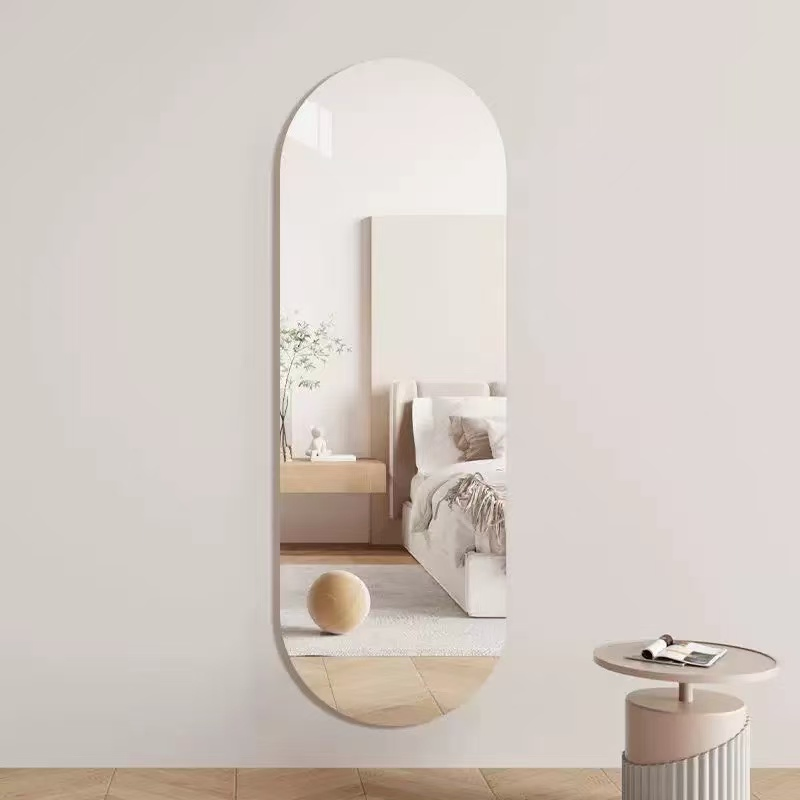 Smart Wall Mounted Dressing Mirror Oval Frameless Bathroom LED Mirror.