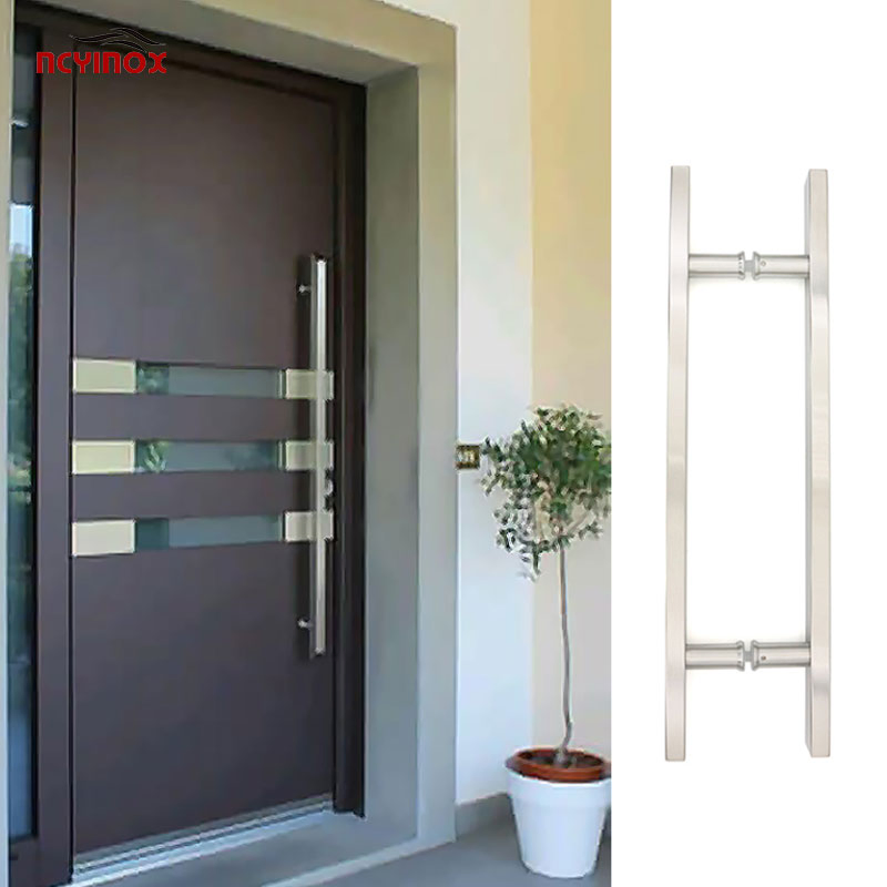 High Quality Door Hadrdware Stainless Steel H Shape Round Tube Pull Door Handle Glass Door Handle Glass Pull Handle Composite Door Handle Shopfronts Door Hand