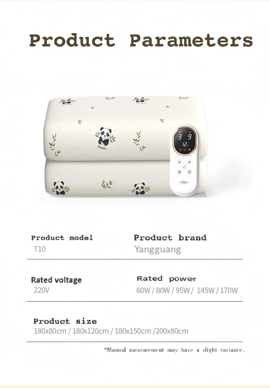 Regular Electric Mattress Heater Soft and Comfortable Electric Heated Blanket with Overheat Protection Stay Warm at Home Manta Electrica