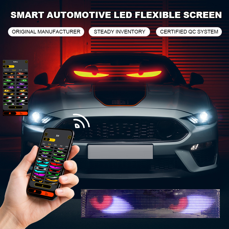 USB 5V Powered LED Eyes Screen Flexible APP Bluetooth Control Devil Eye Design LED Light Matrix Panel for Car Rear Window Decoration